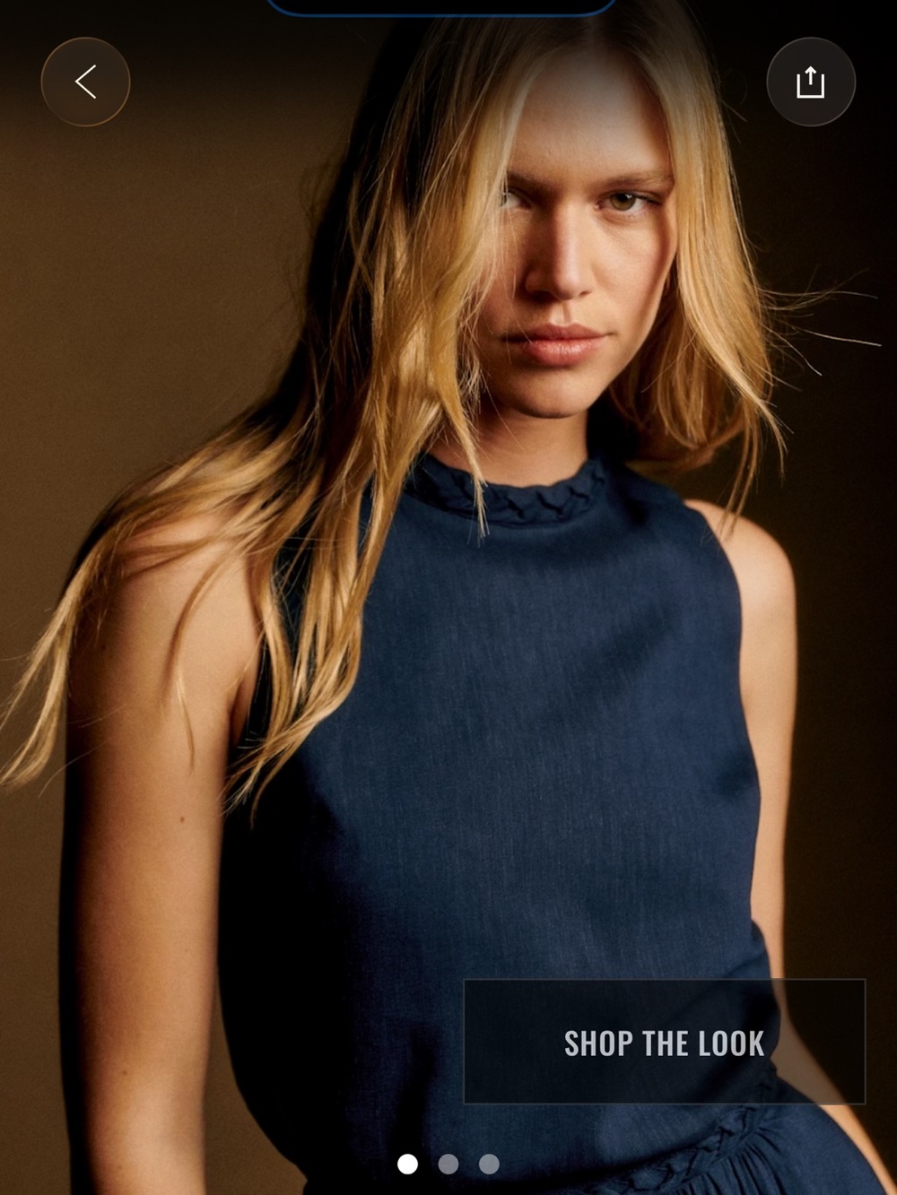 NWT Sézane Editions ABELINA Top SZ 6 Sleeveless Navy Linen with Braid Trim 🇫🇷